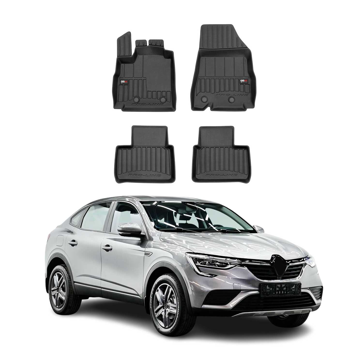 Tapis de Sol pour Renault Arkana 2019-2026 Caoutchouc TPE Noir
