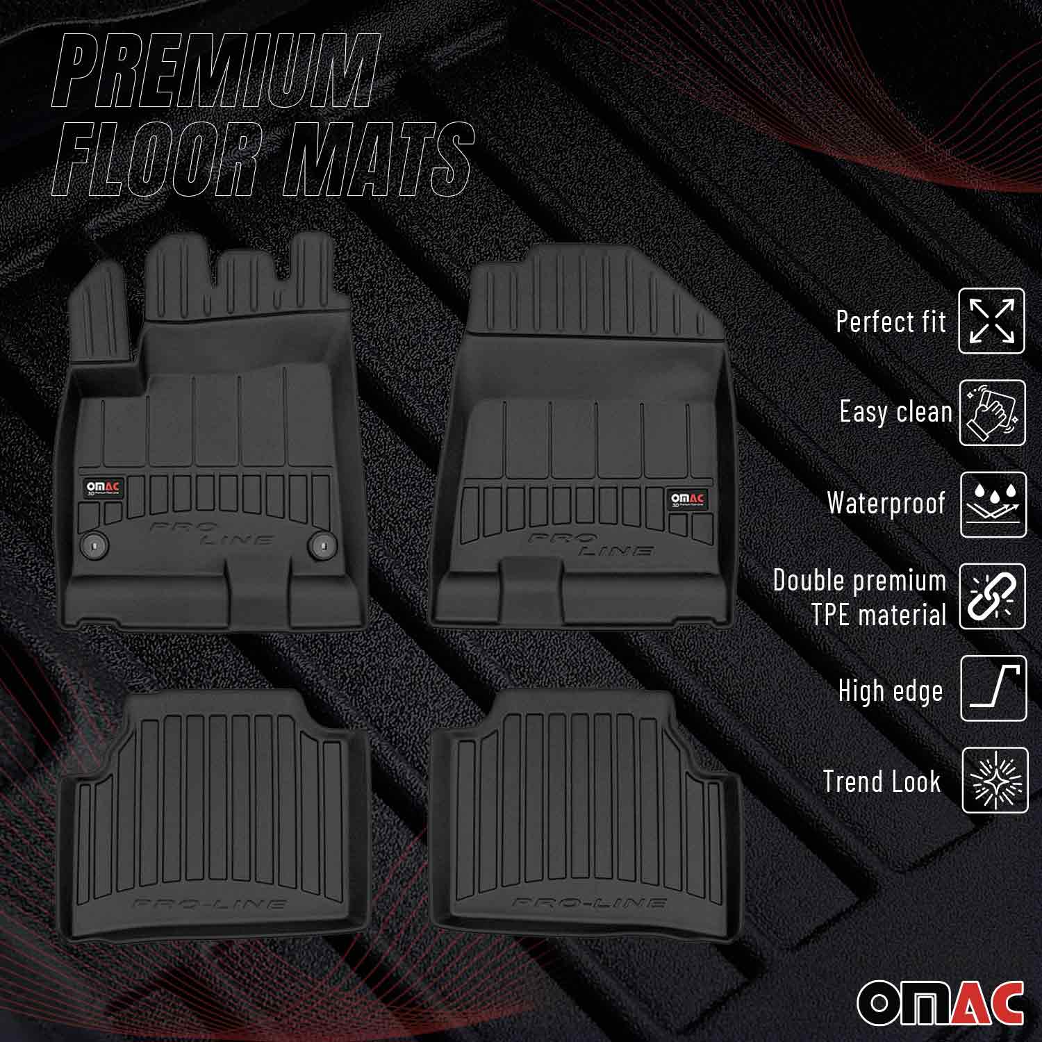 OMAC Tapis de sol en caoutchouc pour Kia e-Niro mk1 2018-2022 Noir Premium