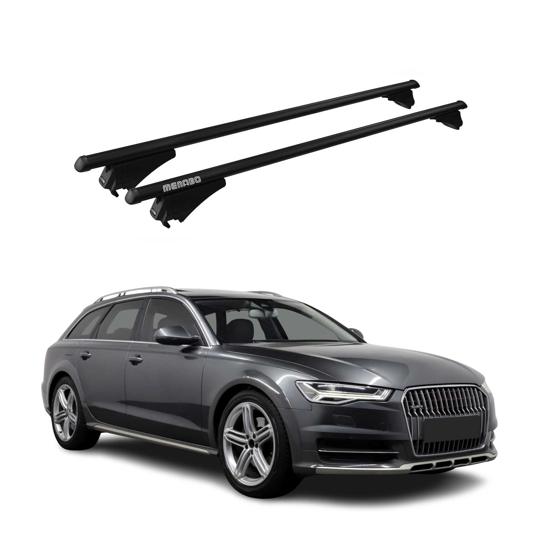 Tiger Barres de toit transversales pour Audi A6 Allroad 2012-2018 Gris
