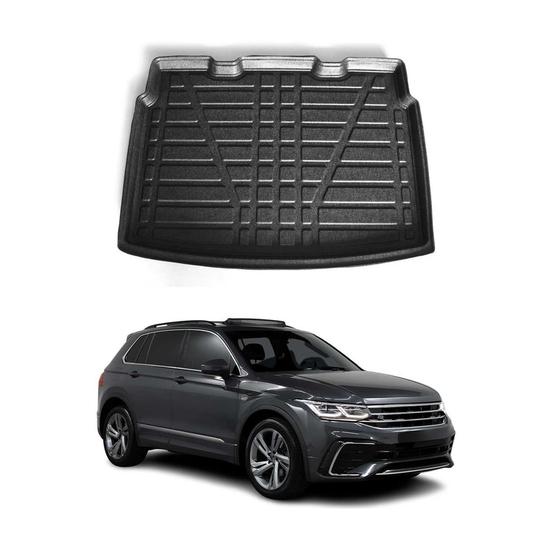 Tapis de Coffre pour VW Tiguan 2016-2022 en TPE Noir