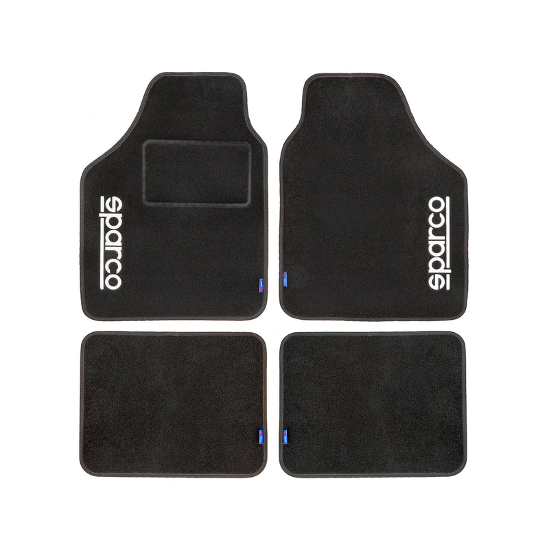 SPARCO Tapis de sol tapis de voiture toutes saisons 4 pièces avec ligne noir