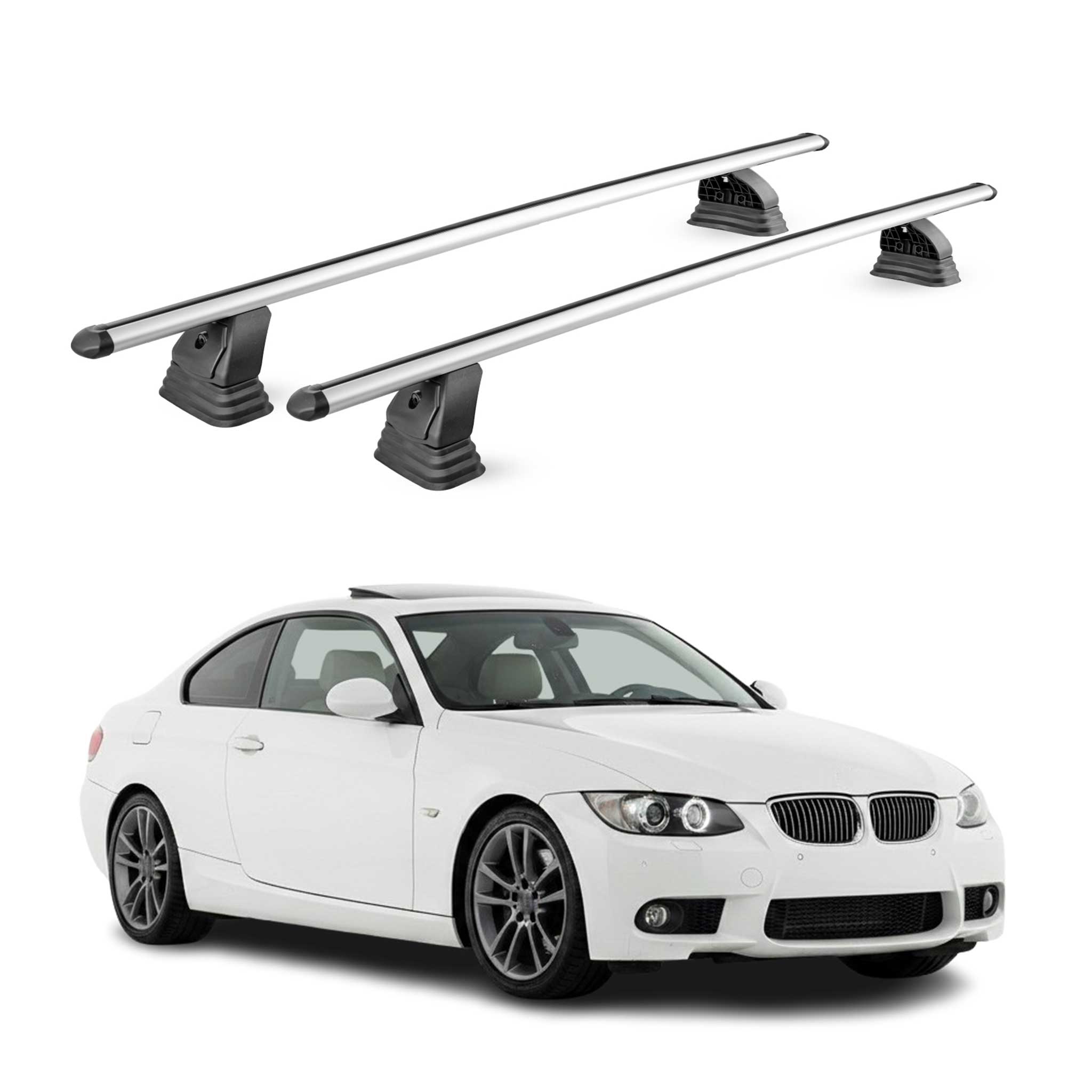 Barres de toit transversales Alu pour Bmw Serie 3 E92 Coupè  2006-2012 Gris 2Pcs