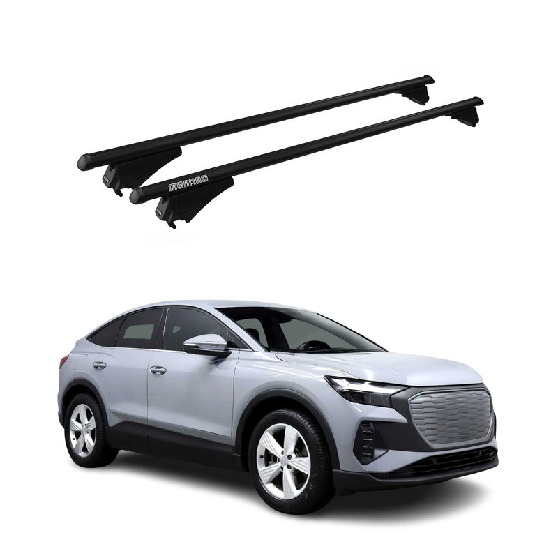 Menabo Barres de Toit Transversales pour Audi Q4 E-Tron 2021-2025 Alu Noir