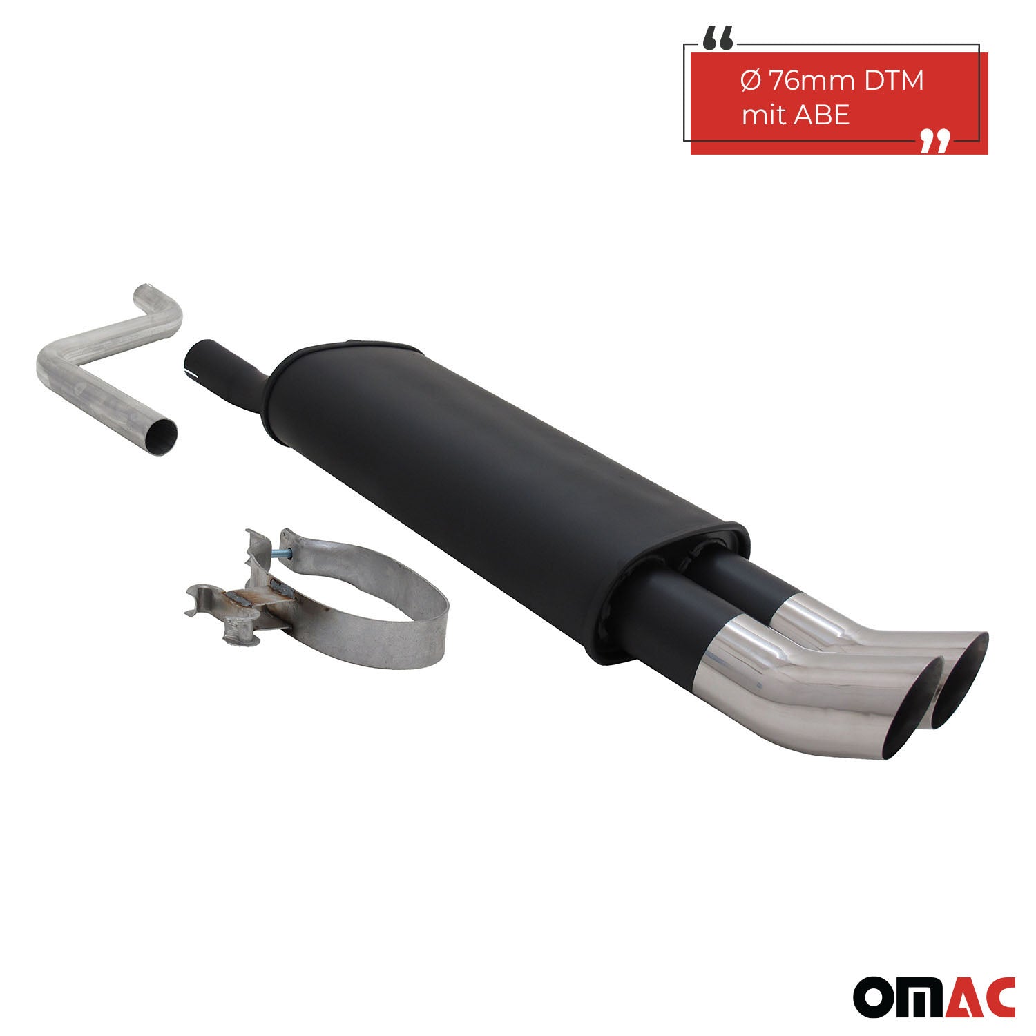 Échappement arrière sport Novus pour VW Polo 2 / 3 86C 2x76mm DTM avec ABE