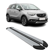 Marchepieds Latéraux pour Opel Crossland X 2017-2024 Aluminium Argent 2Pcs
