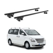 Barres de toit transversales pour Hyundai H-1 2008-2021 Aluminium Noir ABE