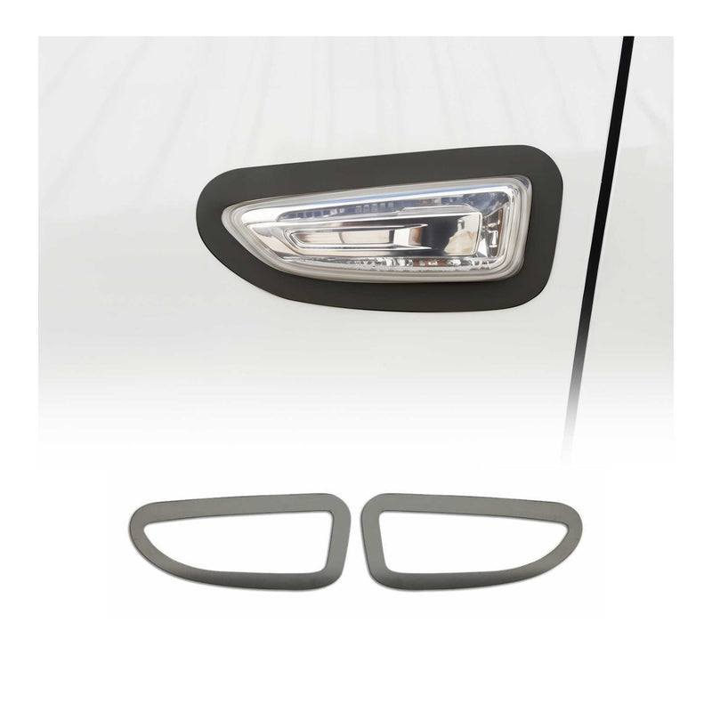 Cadre de Clignotant latéral pour Opel Astra J 2010-2015 en acier inox Foncé 2Pcs