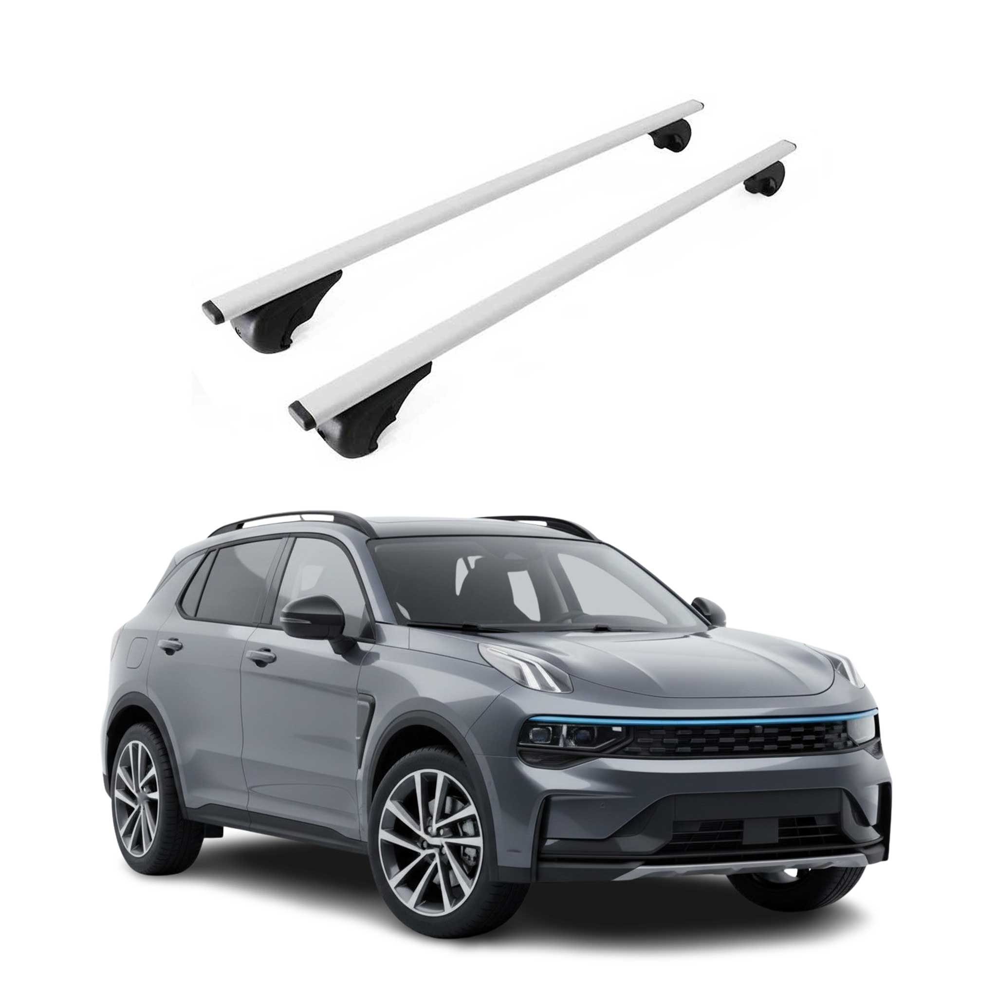 Barres de toit Transversales pour Lynk & Co 01 2021-2026 Fer Gris 2Pcs