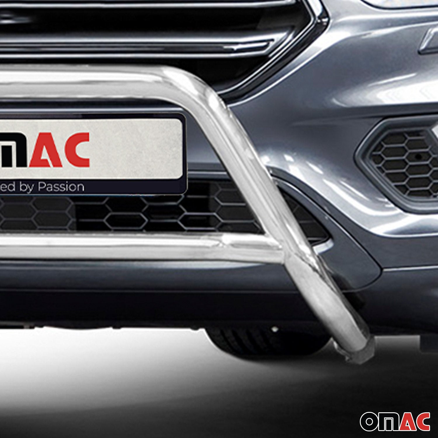 Pare-Buffle Avant Pour Ford Kuga II 2017-2019 Facelift Acier Inoxydable Argent