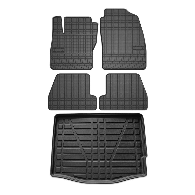 Kit Tapis de sol et coffre pour Ford Focus mk3 2011-2018 5Portes TPE Noir