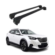 Barres De Toit Transversales pour Peugeot 2008 2019-2026 Aluminium Noir ABE