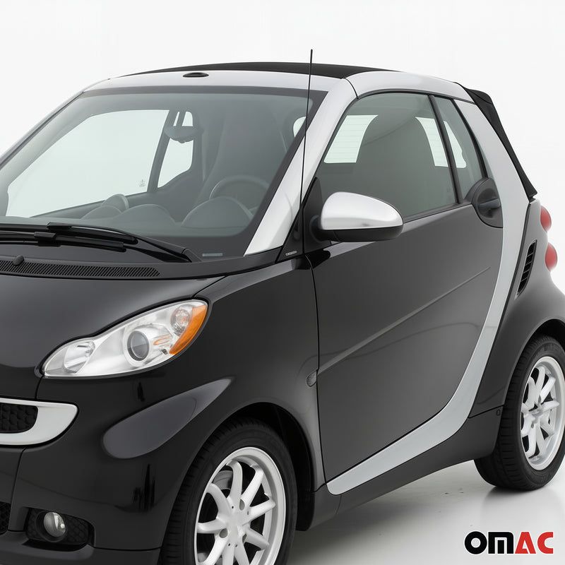 Coques de Rétroviseurs pour Smart Fortwo 2007-2015 en Acier Chromé Argent