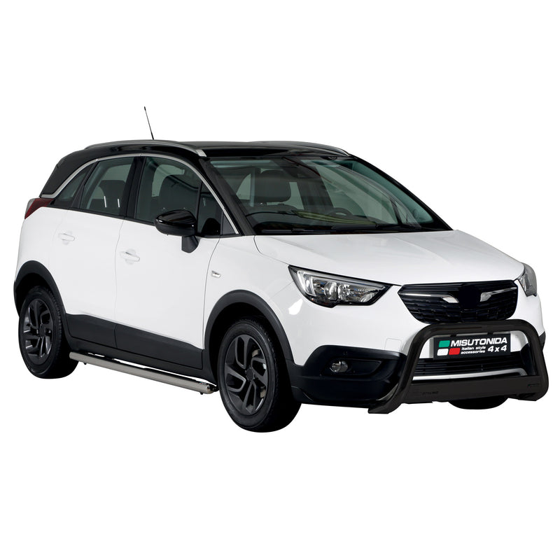 Pare-buffle Avant pour Opel Crossland X 2017-2025 63mm en Acier Inoxydable Noir
