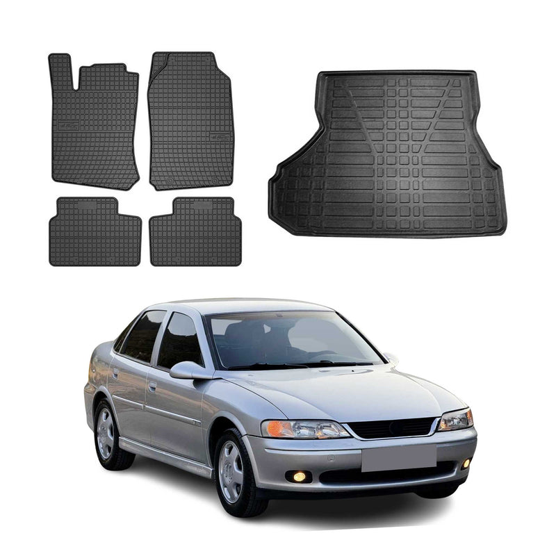 Kit Tapis de sol et coffre pour Opel Vectra B 1995-2002 TPE Noir