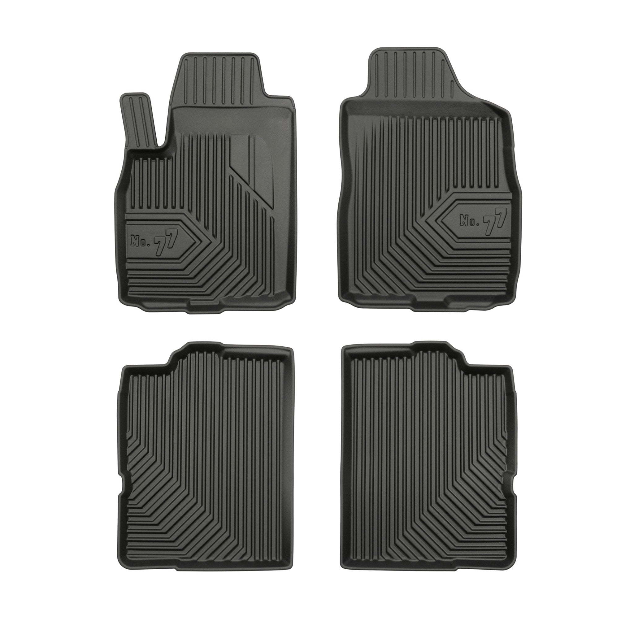 Tapis de Sol de Voiture pour Fiat Panda II 2003-2012 TPE Antidérapant Noir 4Pcs