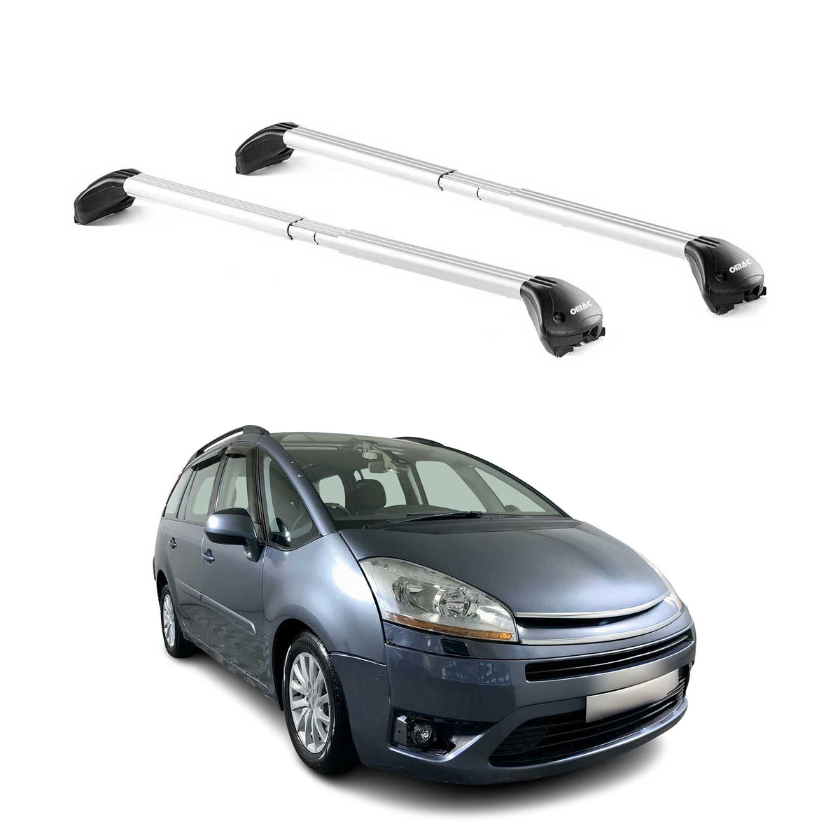 Barres de toit pour Citroen C4 Gran Picasso 2006-2013 5P Gris Argenté 2x ABE