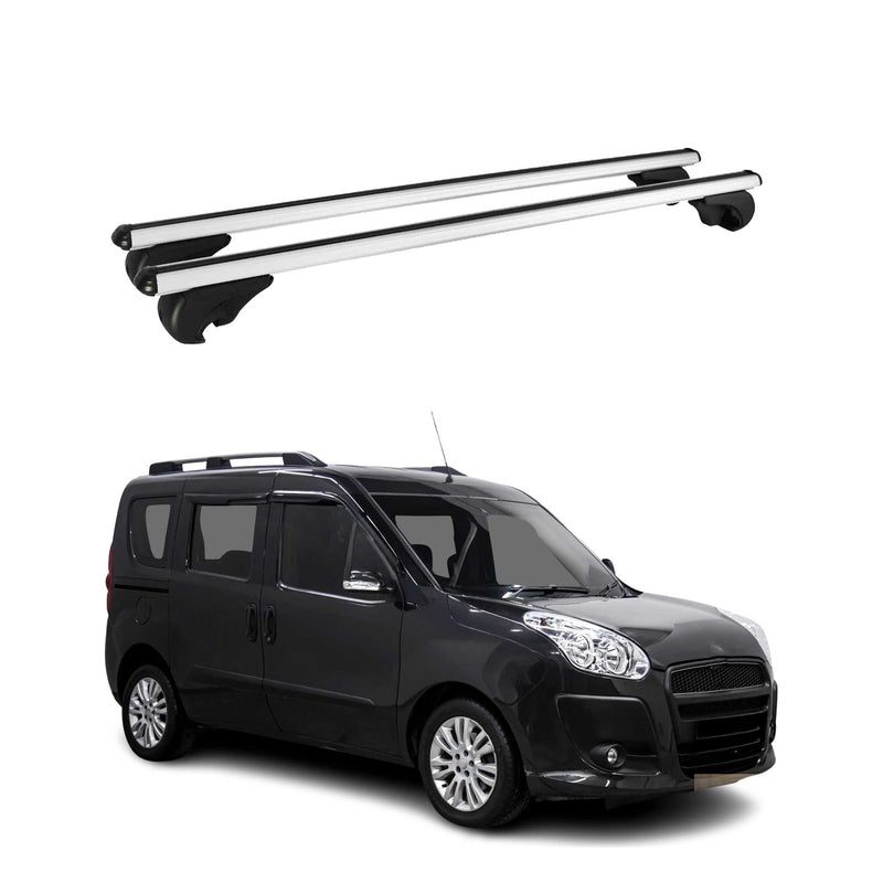 Barres de toit Transversales pour Fiat Doblo 2010-2021 Aluminium Argent