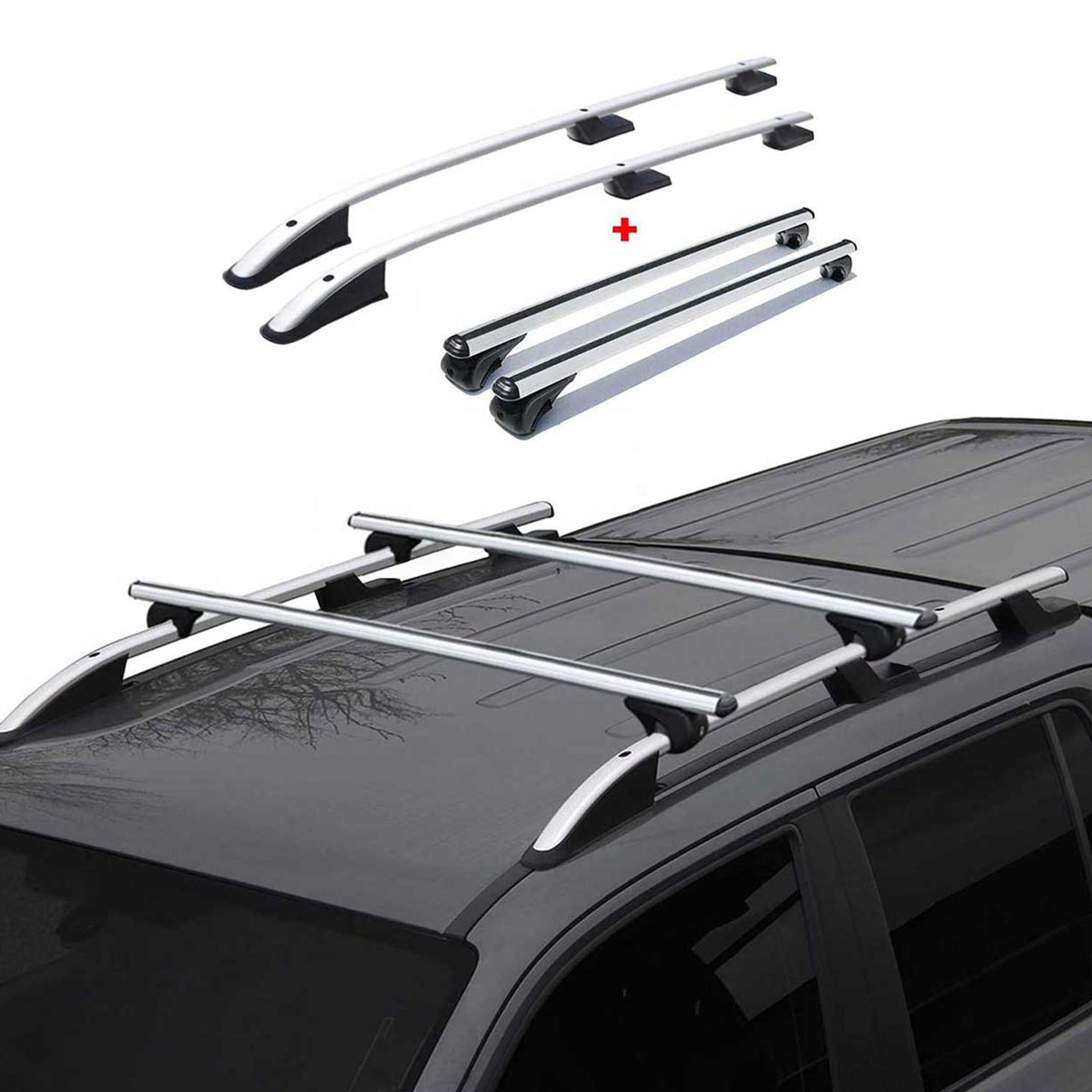 Kit Barres de toit pour Dacia Dokker 2012-2021 Gris Alu 4x