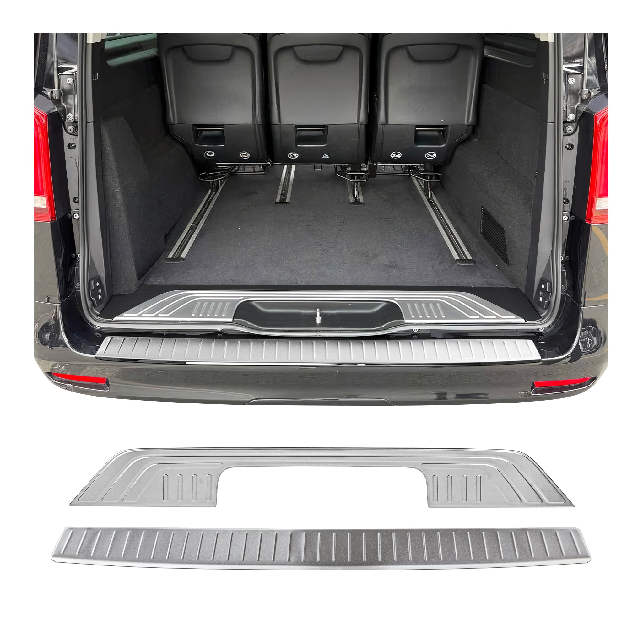 Kit Protection de Pare-Chocs arrière pour Mercedes Vito W447 2014-25 Brossé inox