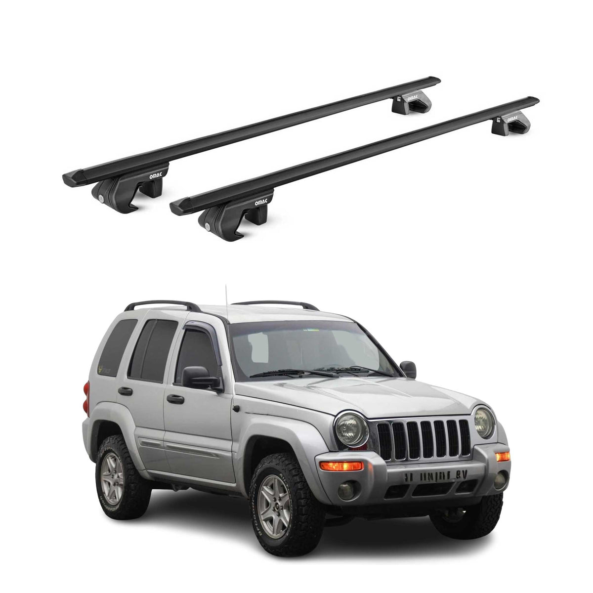 Barres de toit transversales pour Jeep Cherokee KJ KK 2001-13 5 P Noir 2x ABE