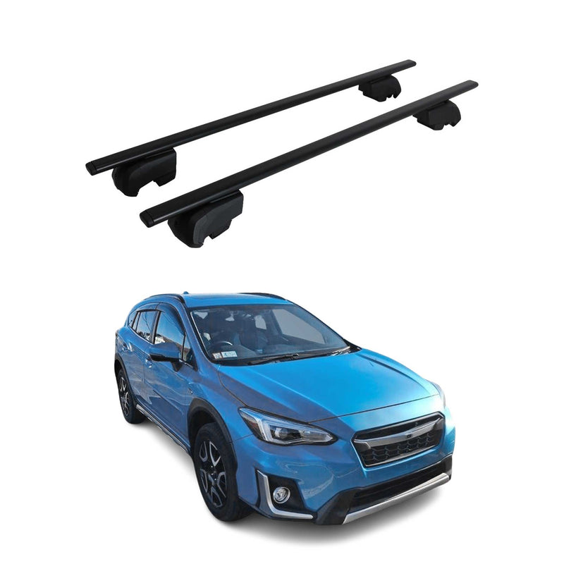 Barres de toit Transversales pour Subaru Crosstrek Hybrid 2019-2023 Noir ABE