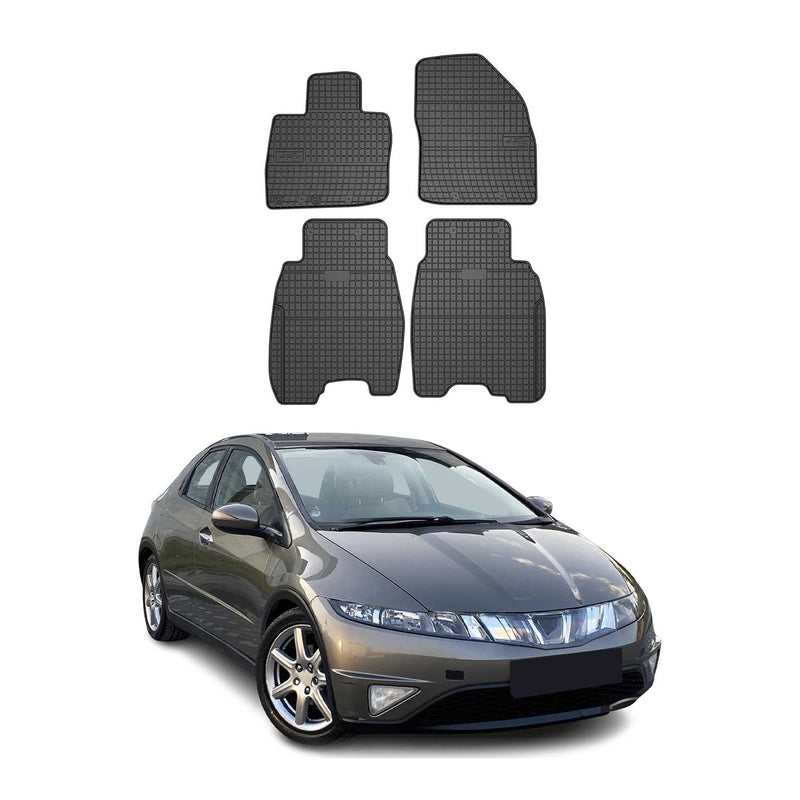 Tapis de Sol pour Honda Civic HB 2006-2011 Caoutchouc Noir