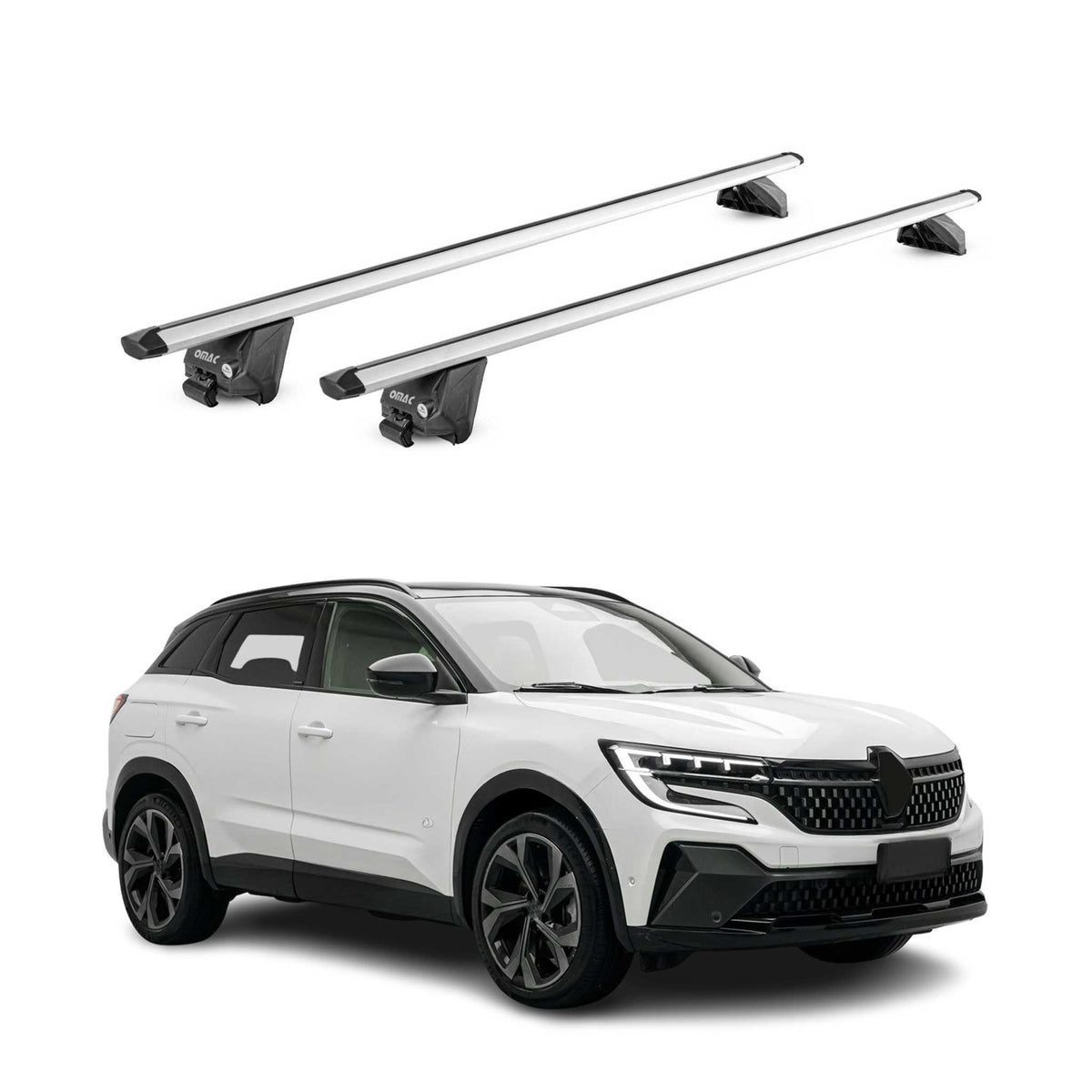 Barres de toit transversales pour Renault Austral 2022-2026 Alu Gris 2Pcs ABE