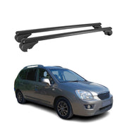 Barres de toit Transversales pour Kia Carens Kombi 2006-2013 Aluminium Noir