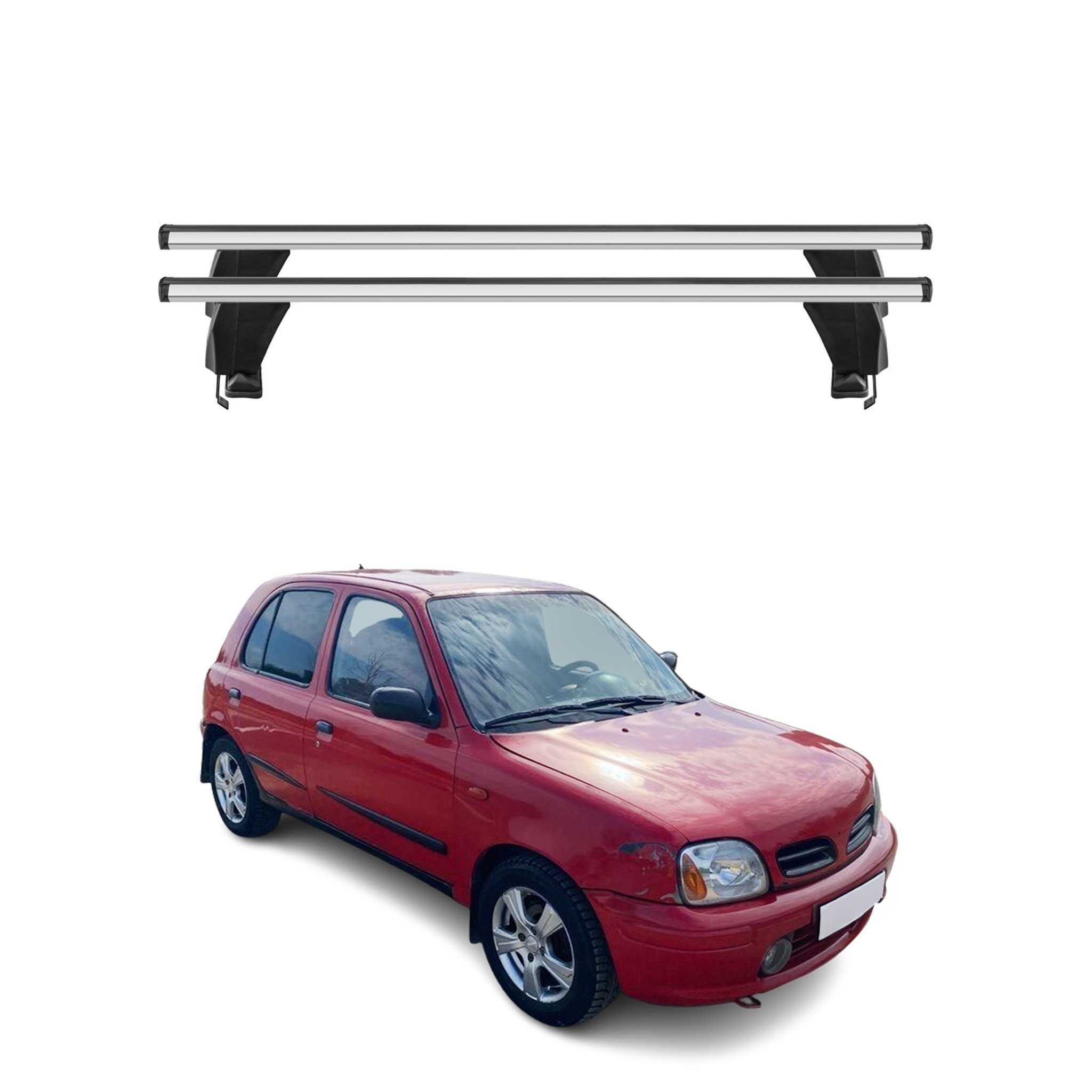 Barres de toit Transversales pour Nissan Micra 1992-2003 Alu Gris 2x 5 portes