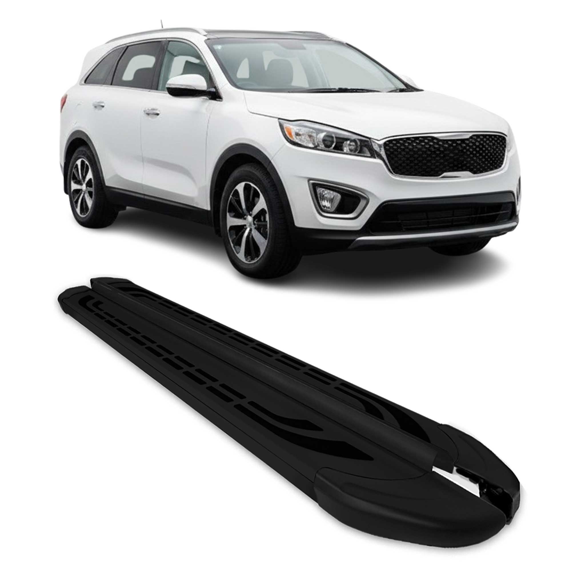 Marchepieds Latéraux pédale pour Kia Sorento 2014-2020 Aluminium Noir 2Pcs