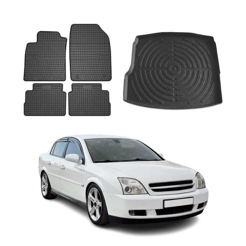 Kit Tapis de sol et coffre pour Opel Vectra C 2002-2008 TPE Noir