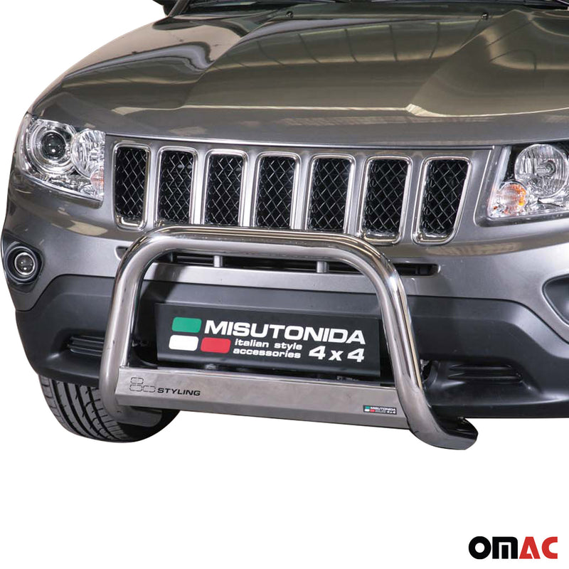 Pare-buffle Avant pour Jeep Compass 2011-2016 63 mm en Acier Gris