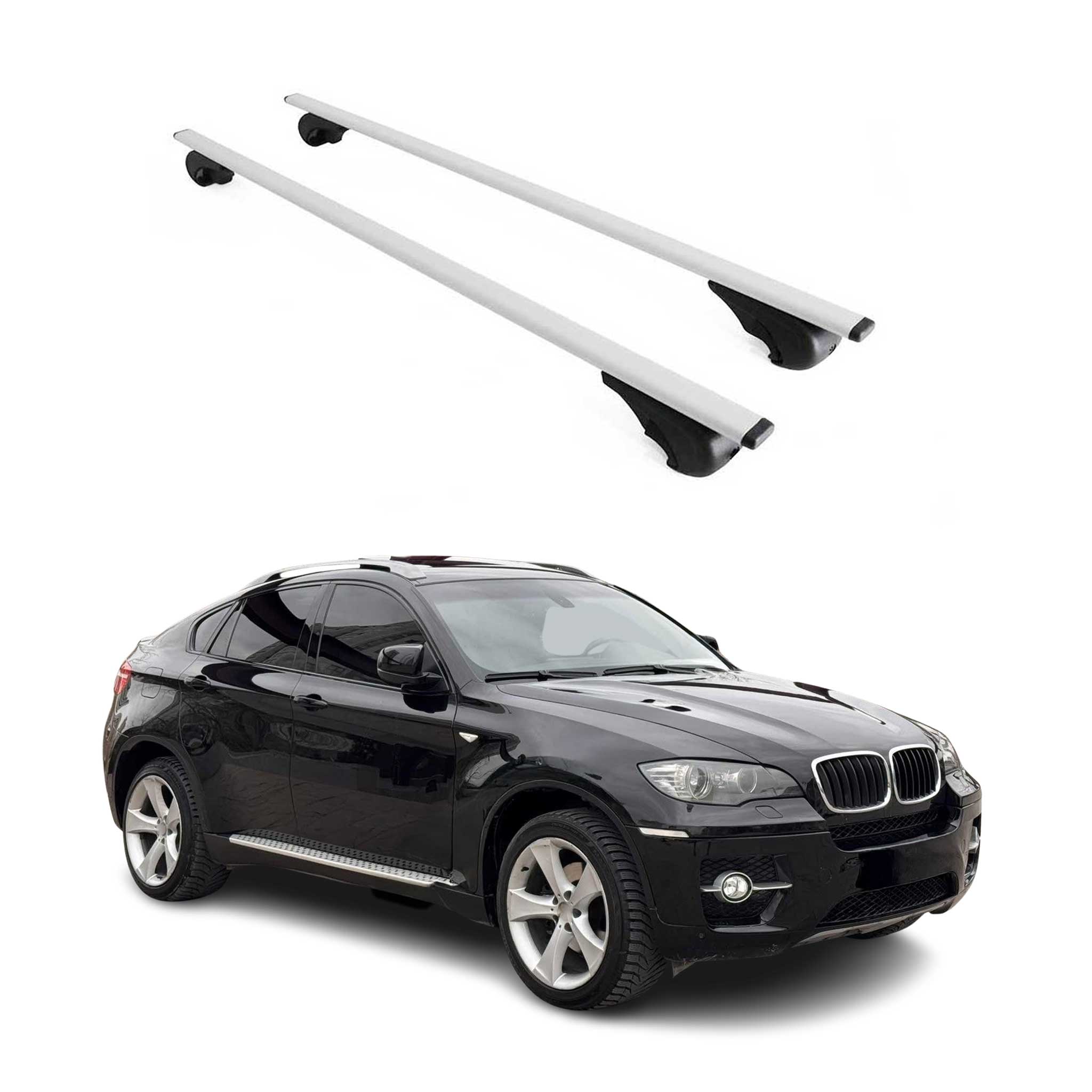 Barres de toit transversales pour BMW X6 E71 E72 2007-2014 Fer Argent