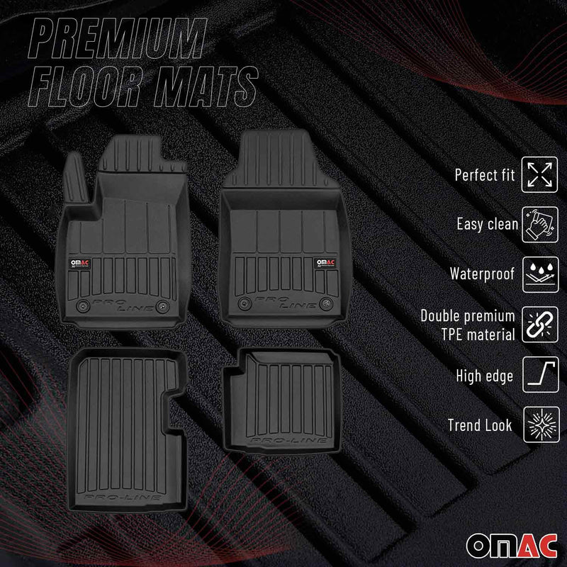 OMAC Tapis de sol en caoutchouc pour Fiat 500 Hybrid 2020-2023 Noir Premium