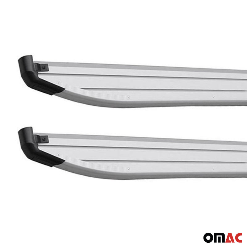 Marchepieds Latéraux pour Jeep Compass 2017-2025 Aluminium Noir Gris 2Pcs
