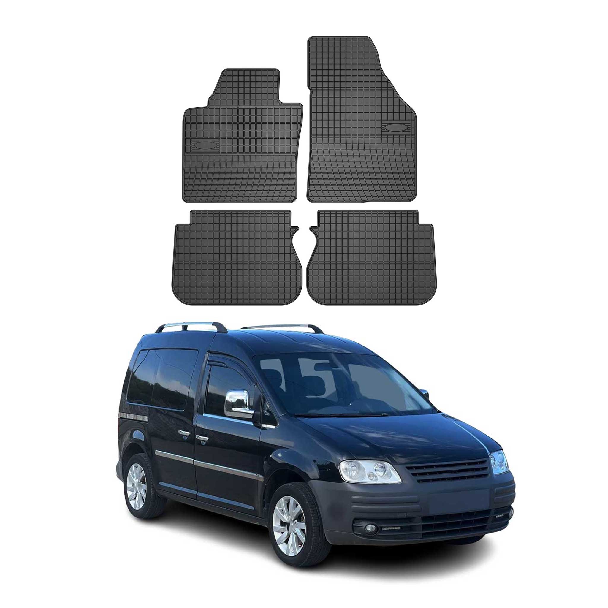 Tapis de Sol pour VW Caddy III IV 2003-2020 Noir Caoutchouc
