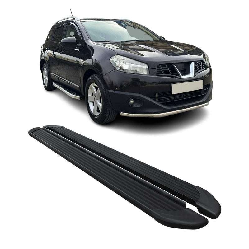 Marchepieds Latéraux pour Nissan Qashqai +2 NJ10 2008-2014 Aluminium Noir 2Pcs