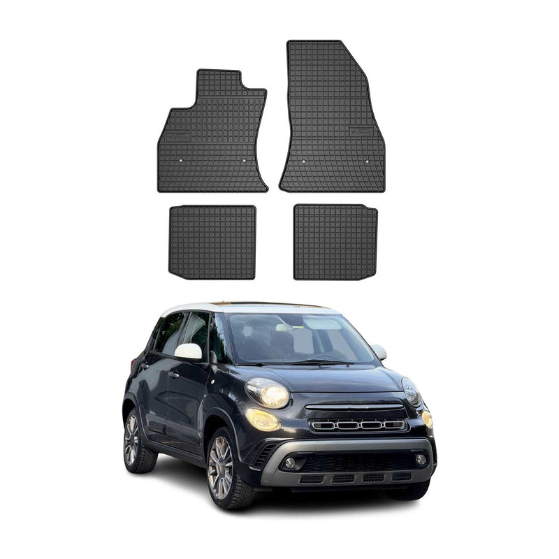 Tapis de Sol pour Fiat 500L 2012-2017 Caoutchouc Noir