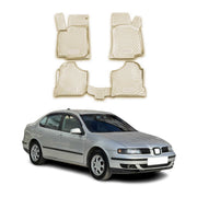 Tapis de sol pour Seat Toledo 1998-2004 en caoutchouc TPE 3D Beige 4Pcs
