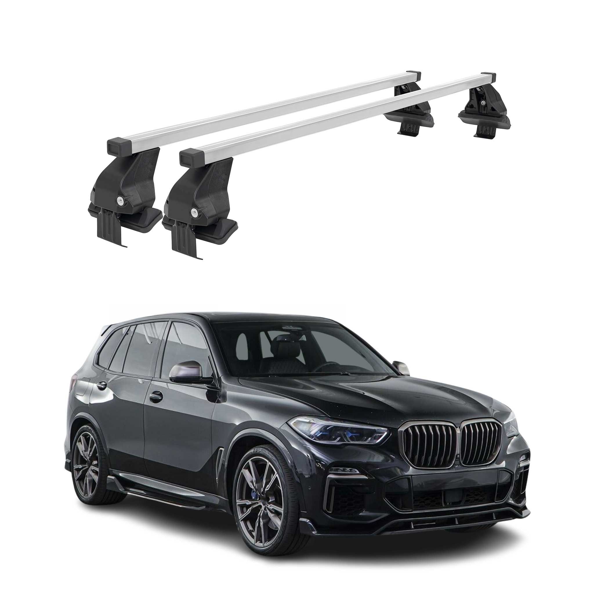 Barres de toit transversales Menabo pour BMW X5 G05 2018-2024 Acier Gris