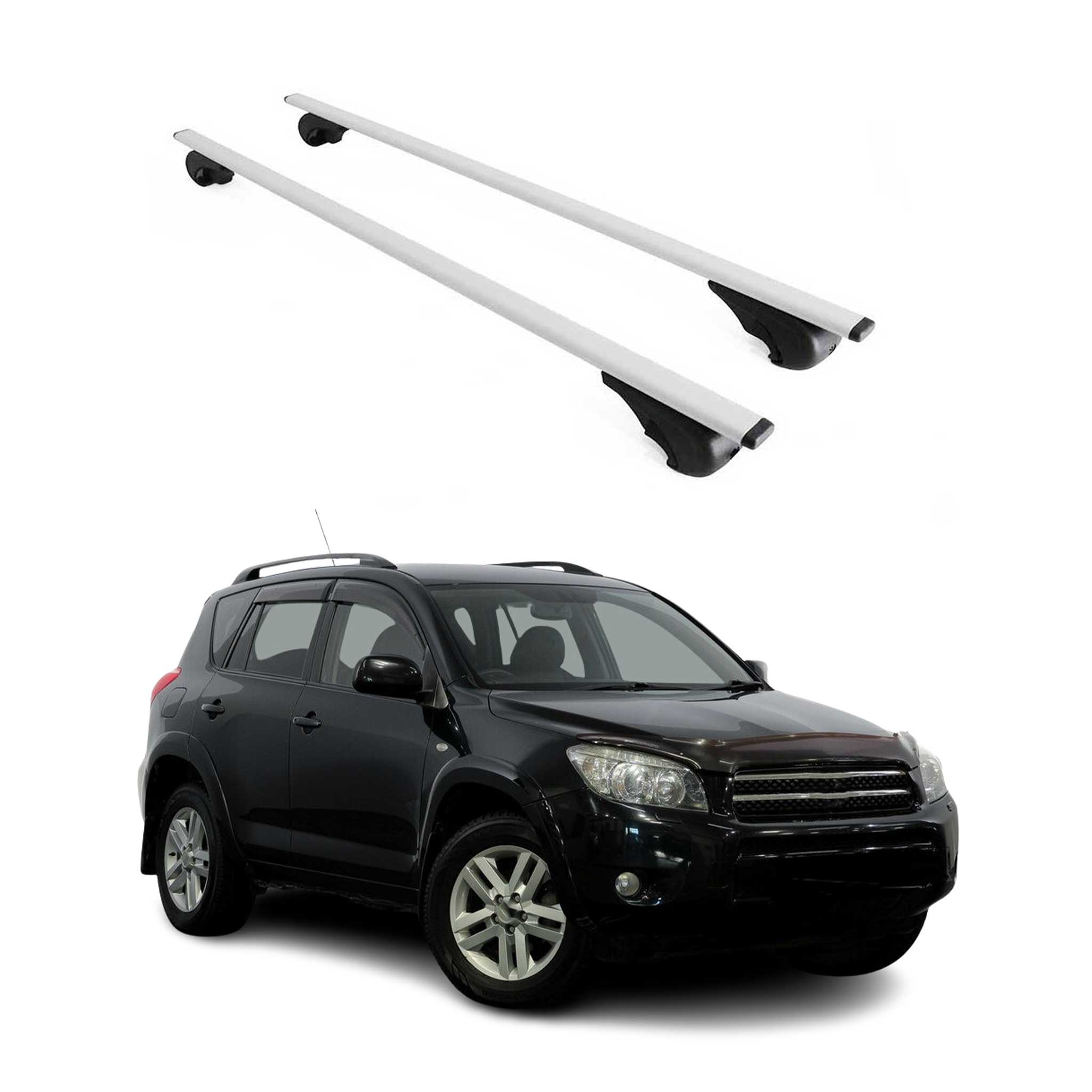 Barres de toit Transversales pour Toyota RAV4 2005-2012 Fer Argent