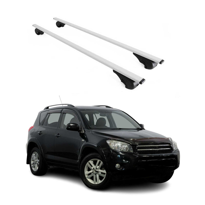 Barres de toit Transversales pour Toyota RAV4 2005-2012 Fer Argent