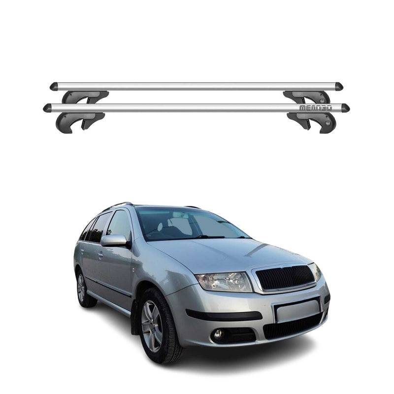 Barres de toit transversales pour Skoda Fabia 5Y 1999-2007 90kg Alu Gris 2x