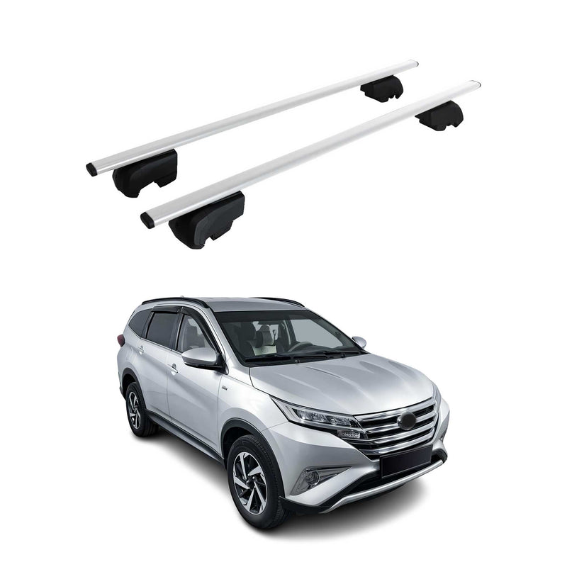 Barres de toit Transversales pour Toyota Rush 2017-2023 Fer Argent ABE