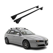 Barres de toit Transversales pour Alfa Romeo 159 Sportwagon 2005-11 Acier Noir