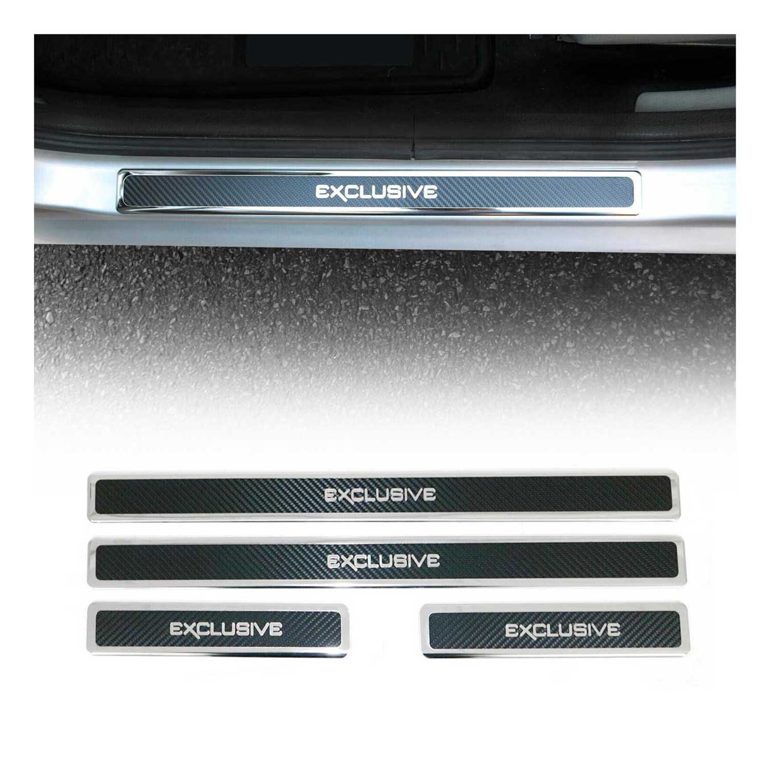 Protection Seuil de Porte Pour VW Touareg 2018-2026 Fibre de Carbone 4Pcs