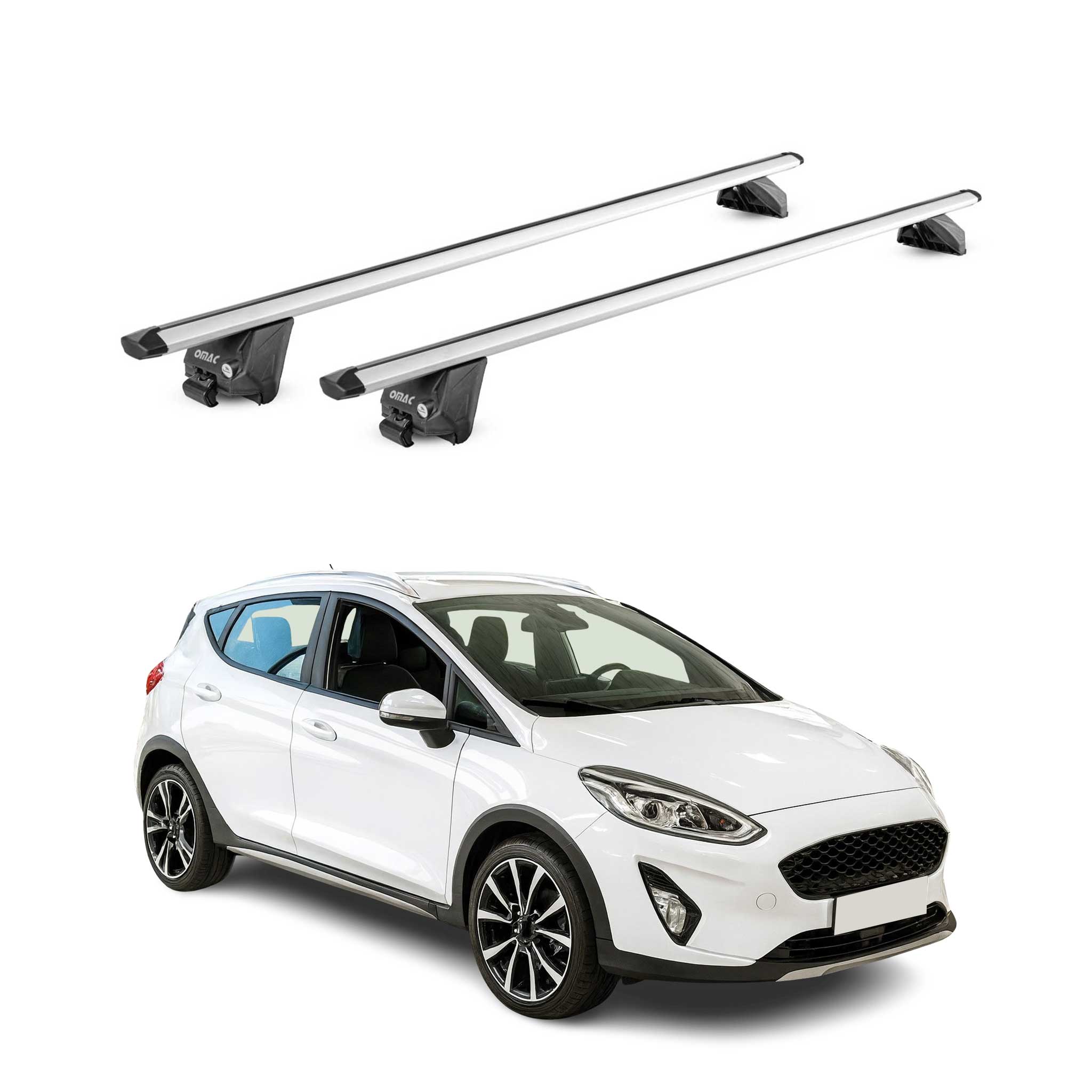 Barres de toit transversales pour Ford Fiesta VII Active 2018-2023 Alu Gris ABE