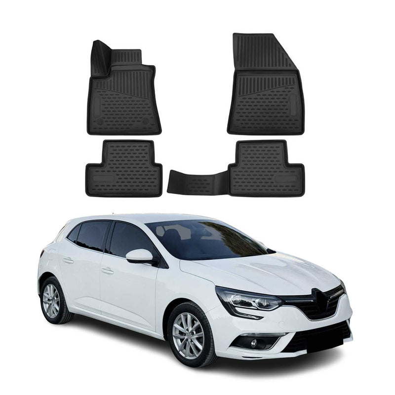 OMAC Tapis de sol pour Renault Megane Hatchback 2016-2025 en caoutchouc Noir