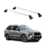 Barres de toit pour BMW X7 G07 2018-2026 5 portes Gris Argenté 2 pièces ABE