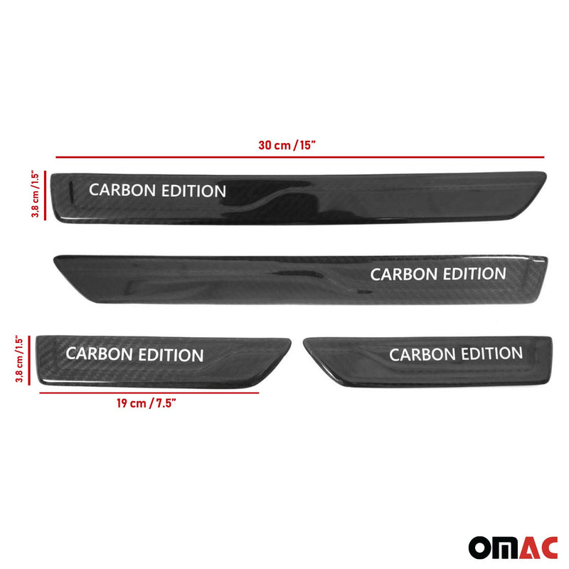 Couverture de Seuil de porte pour VW Arteon 2017-2025 Carbone Noir 4 Pcs